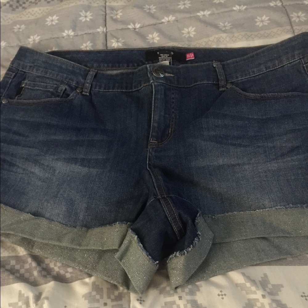 Torrid denim shorts with glitter